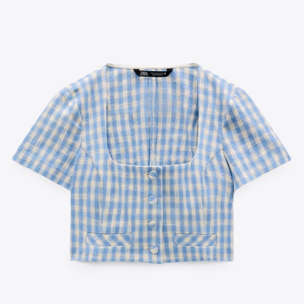 Blogger favorite Zara checked crop top